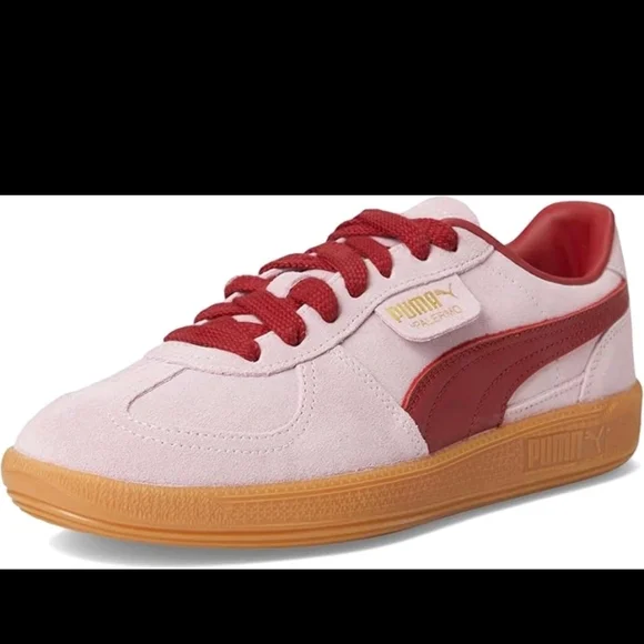 PUMA Women's Palermo Sneakers Rose Mauve/Dark Crimson - Retro Style, Suede Upper - Picture 2 of 10